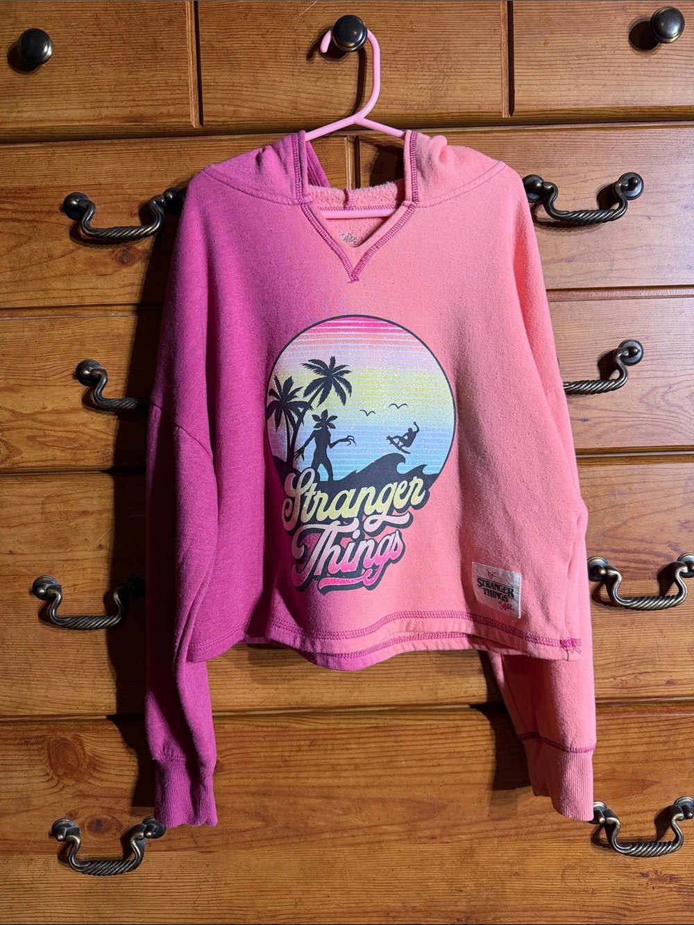 Justice Pink Ombre Stranger Things Cowl Hoodie